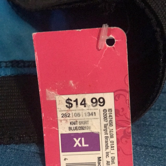 Women’s Blue Ruffled Skirt with Stretch Waistband - Picture 4 of 4